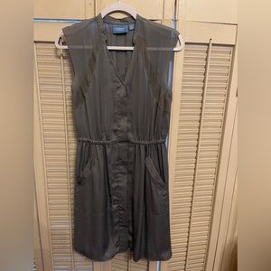 Gray silk dress with pockets